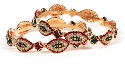 55% OFF on Bindhani Colour Spark Alloy Cubic Zirconia Bangle Set Pack of 2