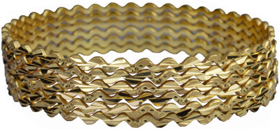 62% OFF on Pearl Paradise Spirals Combo of 6 Alloy Yellow Gold Plated Bangle Set Pack of 6