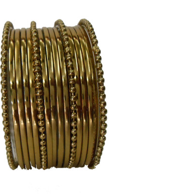 4% OFF on My Design Simple Antique Alloy Yellow Gold Plated Bangle Set Pack of 16 4% OFF on My Design Simple Antique Alloy Yellow Gold Plated Bangle Set Pack of 16