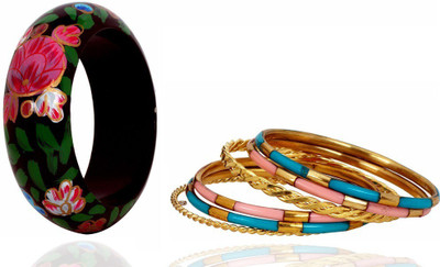 80% OFF on Lazreena Antique Designer Alloy Bangle Set Pack of 7