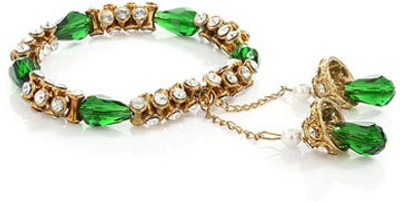 60% OFF on Ratnakar Green Stone Dimond Brass Yellow Gold Plated Bracelet 60% OFF on Ratnakar Green Stone Dimond Brass Yellow Gold Plated Bracelet