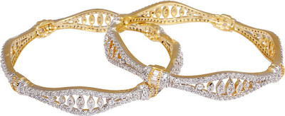 15% OFF on Jewelfin Increadable Alloy Rhodium Plated Bangle Set Pack of 2