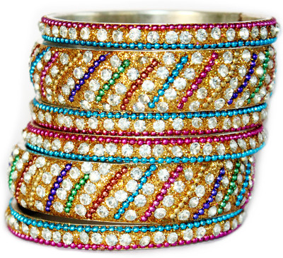 62% OFF on Glitters Traditional Metal Bangle Set Pack of 6