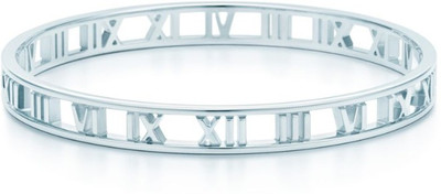 28% OFF on Exoctic Silver Advika Silver Cubic Zirconia, Swarovski Crystal Rhodium Plated Bangle