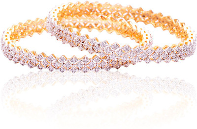44% OFF on Rubera Beautiful Alloy Cubic Zirconia Bangle Set Pack of 2