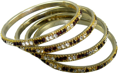 52% OFF on Abqa Hydrabadi Bangle Womens Delight Lac Zircon Bangle Pack of 4