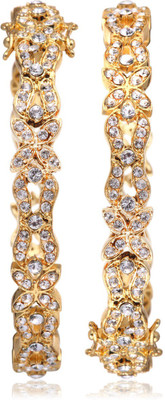 32% OFF on Eclat 313035G Brass Yellow Gold Plated Bangle Pack of 2