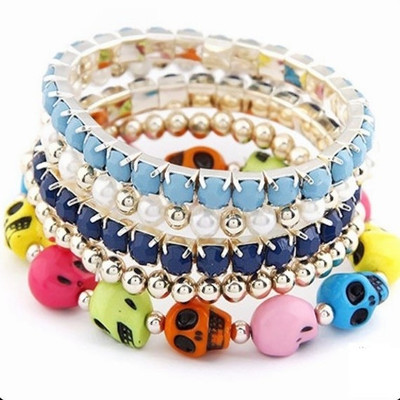 61% OFF on DressVilla Multibeads Acrylic, Alloy Bracelet Set Pack of 5