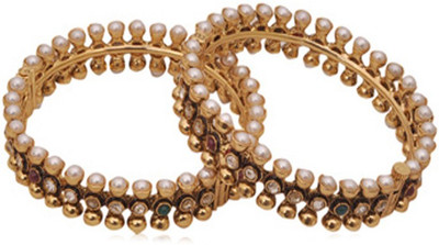 37% OFF on Anjan Charming Traditional Golden Alloy 18K Yellow Gold Plated Bangle Set Pack of 2