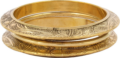 38% OFF on Laron Handicrafts Gold Antique Ethanic Brass Bangle Set Pack of 3