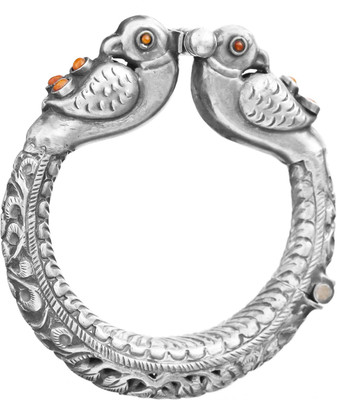 Exotic India Parrot Kada Sterling Silver Coral Kada Exotic India Parrot Kada Sterling Silver Coral Kada