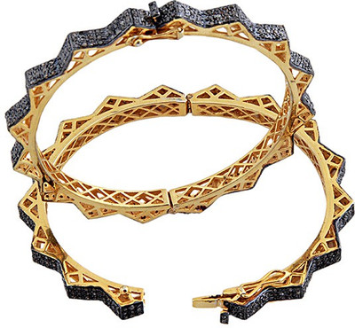 Nikhil Silver Arts Evening Shine Silver Bracelet Set