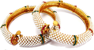 50% OFF on Aria Alloy Cubic Zirconia 18K Rose Gold Plated 18 Bangle Set Pack of 2