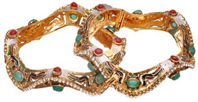 38% OFF on Anjan Antique Designer Alloy 18K Yellow Gold Plated Bangle Set Pack of 2 38% OFF on Anjan Antique Designer Alloy 18K Yellow Gold Plated Bangle Set Pack of 2