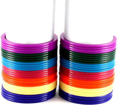 20% OFF on Vidhya Kangan Multicolor Acrylic Crystal Enamel Plated Bangle Set Pack of 56