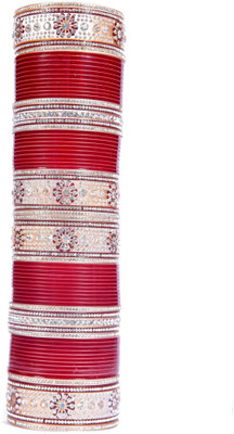 68% OFF on Absolute Shringaar Fashionable Bridal Acrylic Rhodium Plated Bangle Set Pack of 72