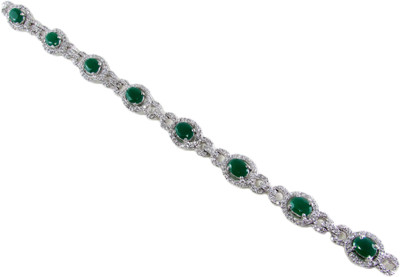 52% OFF on American Diamond Nature Copper Cubic Zirconia Platinum Plated Bracelet