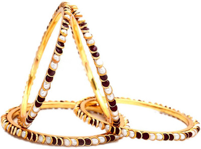 23% OFF on Jewar Mandi Latest Jewellery Alloy Cubic Zirconia Rhodium Plated Bangle Set Pack of 4