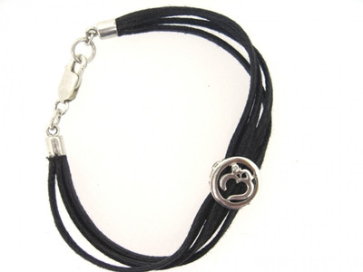 Jewelslane Om single diamond Silver Bracelet