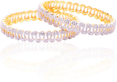 44% OFF on Rubera Bejeweled Alloy Cubic Zirconia Bangle Set Pack of 2 44% OFF on Rubera Bejeweled Alloy Cubic Zirconia Bangle Set Pack of 2
