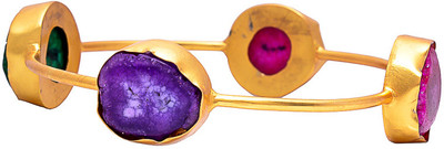 60% OFF on Sagun Brass Agate Rhodium Plated Bangle