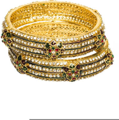 33% OFF on Joyas Traditional Brass Bangle Set Pack of 2