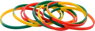 37% OFF on FashionFundamentals Flat Bob marley Rubber Bracelet Set Pack of 10