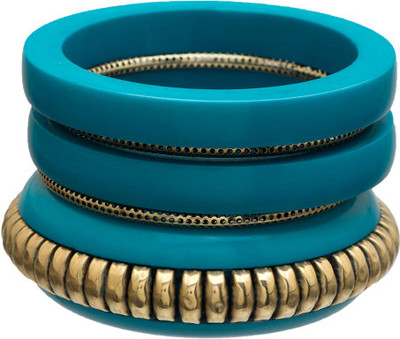 40% OFF on Blueberry B-1119-B Metal, Resin Bangle Set