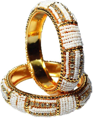 16% OFF on Sparkle Charming Alloy Yellow Gold Plated Bangle Set Pack of 2
