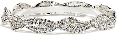 Bindhani Uber Green Alloy Cubic Zirconia 10K White Gold Plated Bangle Bindhani Uber Green Alloy Cubic Zirconia 10K White Gold Plated Bangle