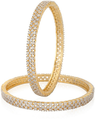 73% OFF on Rubena Sparkling Alloy Yellow Gold Plated Bangle Set Pack of 2 73% OFF on Rubena Sparkling Alloy Yellow Gold Plated Bangle Set Pack of 2