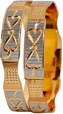 51% OFF on Maayra Plush Micron Gold Plated Brass Copper Plated Bangle Set Pack of 2