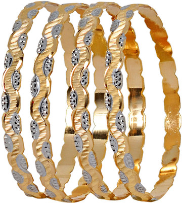 51% OFF on Maayra Fab Micron Gold Plated Alloy Copper Plated Bangle Set Pack of 4