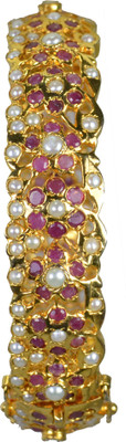 10% OFF on Pearl Paradise Multigemstones Silver Ruby, Pearl Yellow Gold Plated Bangle 10% OFF on Pearl Paradise Multigemstones Silver Ruby, Pearl Yellow Gold Plated Bangle