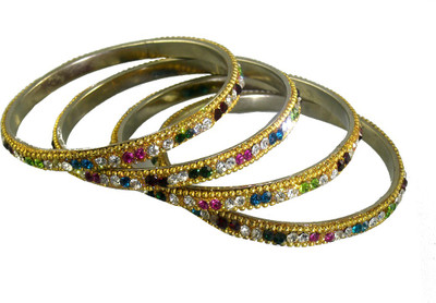 52% OFF on Abqa Hydrabadi Bangle Womens Delight Lac Zircon Bangle Pack of 4