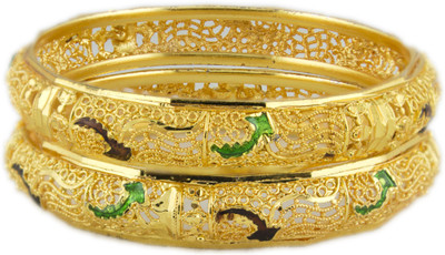 20% OFF on Tanya Fashion Metal Yellow Gold Plated Bangle Set Pack of 2