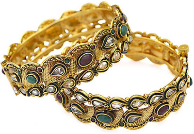 25% OFF on Jewelfin Traditional Look Alloy Rhodium Plated Bracelet Set Pack of 2