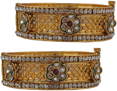 41% OFF on Adwitiya Collection Vibrant Copper Yellow Gold Plated Bangle Set Pack of 2