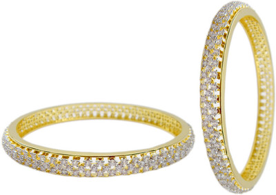 20% OFF on E-Designs Brass Cubic Zirconia Bangle Set Pack of 2