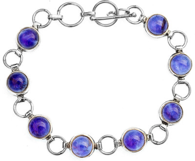 Exotic India Designer Sterling Silver Amethyst Bracelet
