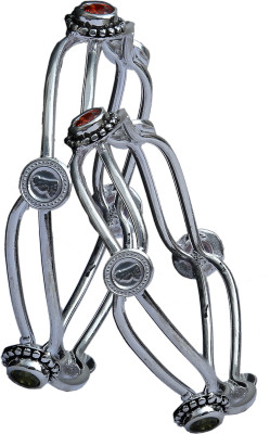 Aman Stylish Fashionable Sterling Silver Bangle Set Pack of 2 Aman Stylish Fashionable Sterling Silver Bangle Set Pack of 2