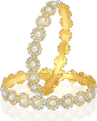 70% OFF on VK Jewels Alloy 18K Yellow Gold Plated Bangle Set Pack of 2