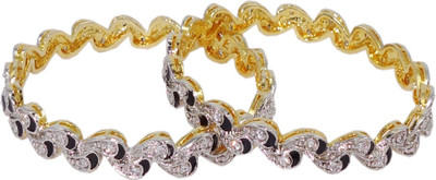 57% OFF on Anjan Prepossessing Designer Golden Alloy Bangle Set Pack of 2