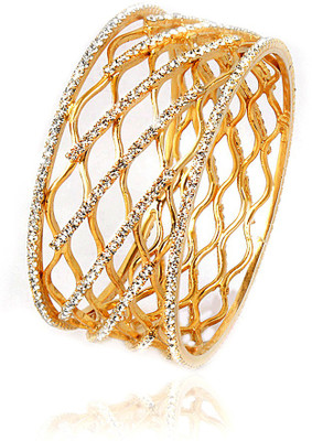 73% OFF on VK Jewels Eye Catchy Alloy Cubic Zirconia 18K Yellow Gold Plated Bangle