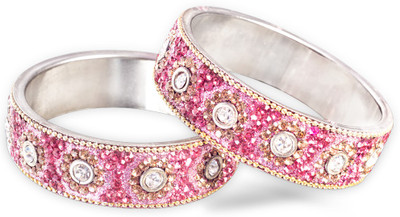 29% OFF on Ijuels Ethnic Bridal Alloy, Lac Cubic Zirconia Bangle Set Pack of 2