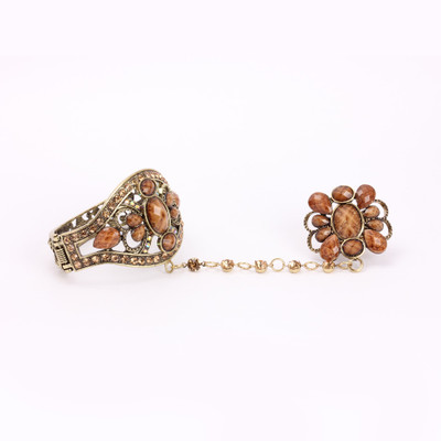 30% OFF on KhoobSurati Gorgeous Stone Studded With Ring Metal Bracelet
