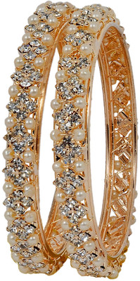 52% OFF on Maayra Cute Pearl Alloy Copper Plated Bangle Set Pack of 2