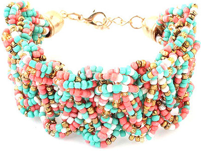 9% OFF on Bejeweled Brass Rhodium Plated Bracelet