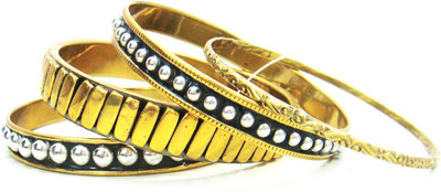 27% OFF on Decor Tattva Inc. Golden Delight Brass Brass Plated Bangle Set Pack of 4