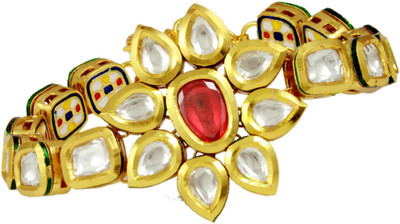 20% OFF on The Art Jewellery Uncut Vilandi Kundan Baju Bandh Semi Precious Red Stone Brass 18K Yellow Gold Plated Armlet